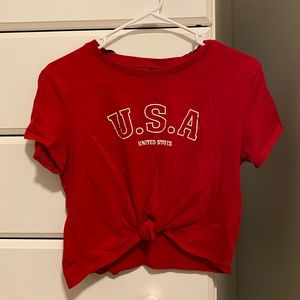cropped USA t-shirt